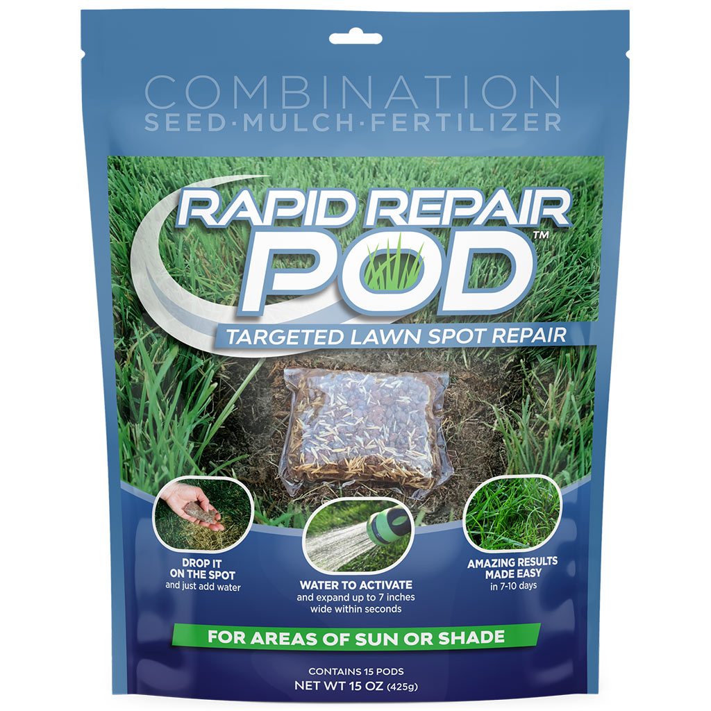 The Rapid Repair POD™ is a clean, easy, and perfect way to repair damaged areas in your lawn